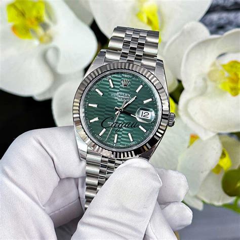 rolex datejust fluted green|rolex datejust price chart.